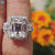 5.10 TCW Cushion Cut Old European Cut Moissanite Halo Engagement Ring