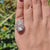 11.10 TCW Pear Old European Cut Hidden Halo Pave Set Engagement Ring