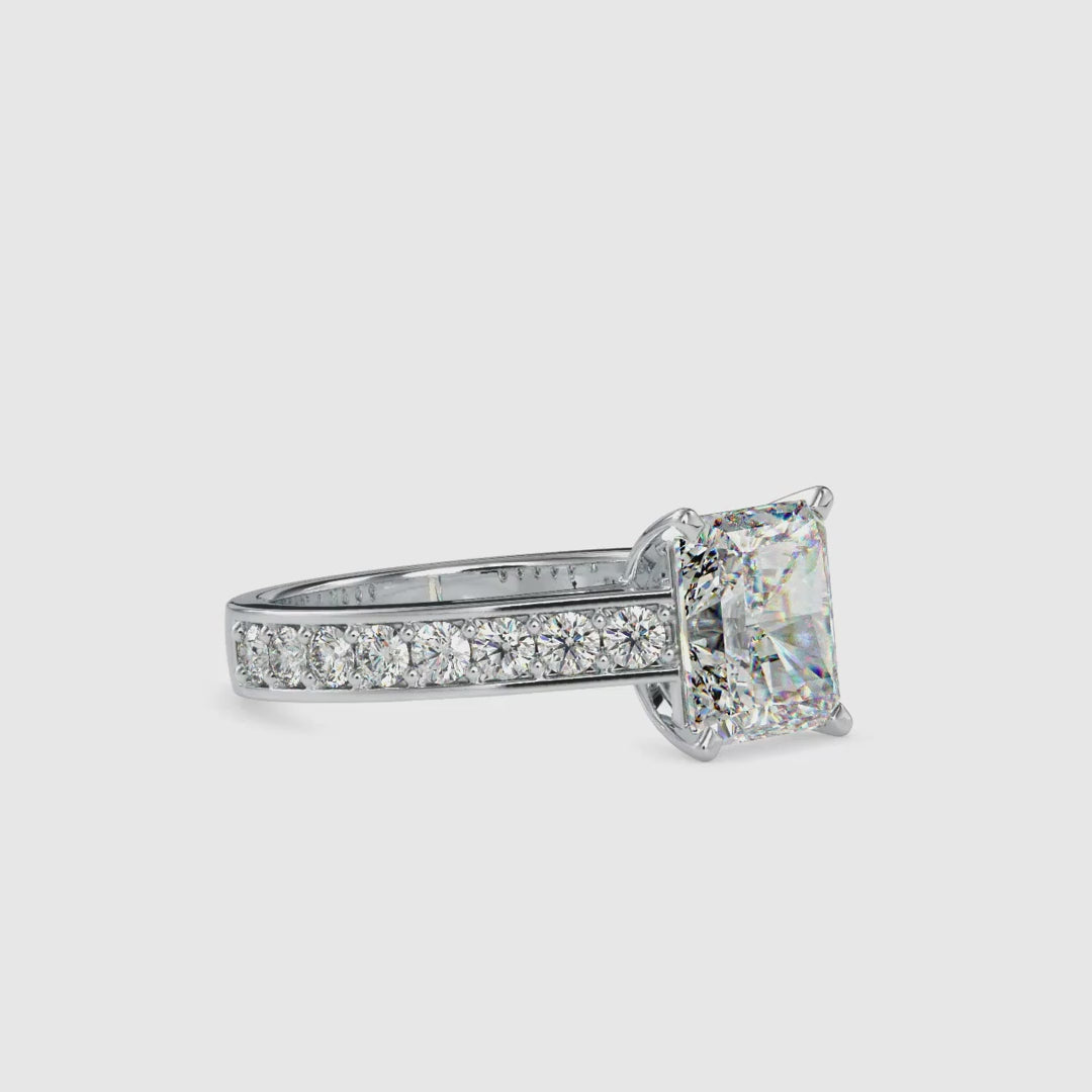 2ct Radiant Cut Diamond Ring With Cathedral Setting