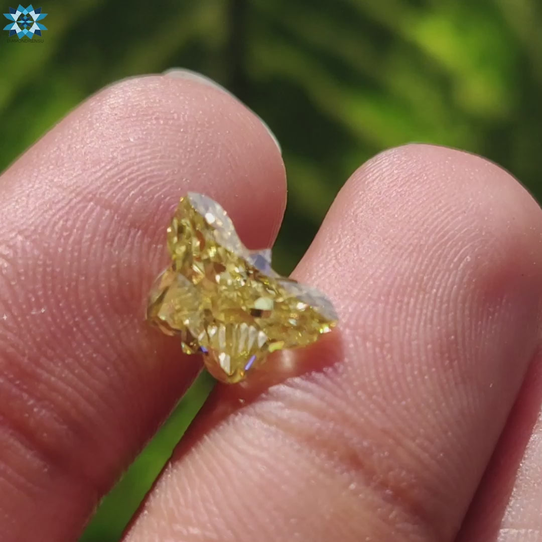 Antique Butterfly Cut Yellow Moissanite