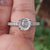 2.34 TCW Portuguese Cut Trellis Pave Set Moissanite Engagement Ring