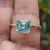 2.21 CT Asscher Step Cut Cyan Blue Moissanite Solitaire Wedding Ring