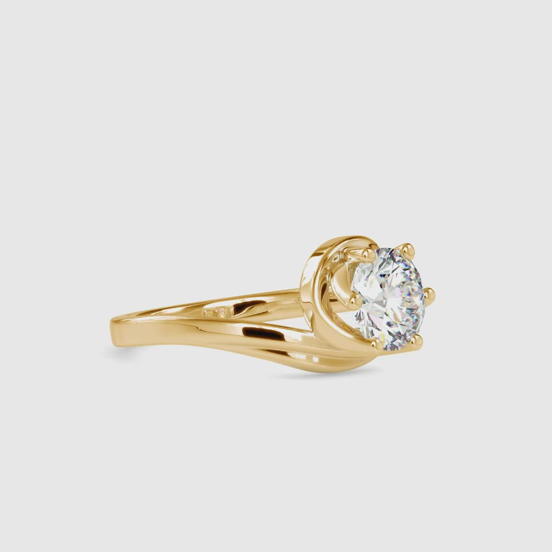 Bypass Single Diamond Ring