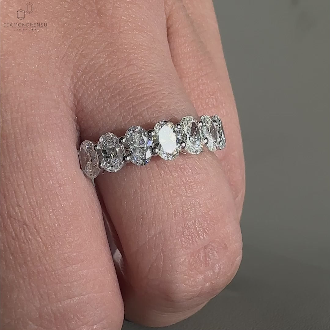 Oval Lab Grown Diamond Wedding Band