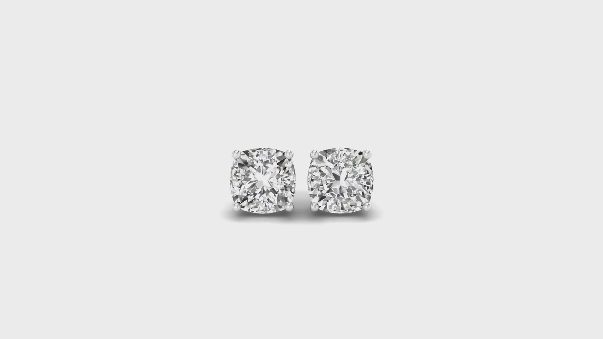 6.50 MM Cushion Cut Screw Back Moissanite Stud Earrings, Wedding Earrings