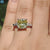 Canary Yellow Cushion Moissanite Three Stones Engagement Ring