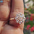 1.72 TCW Round Rose Cut Dazzling Cluster Halo Moissanite Engagement Ring