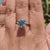 3.15 TCW Round Cut Cyan Blue Moissanite Solitaire Engagement Ring