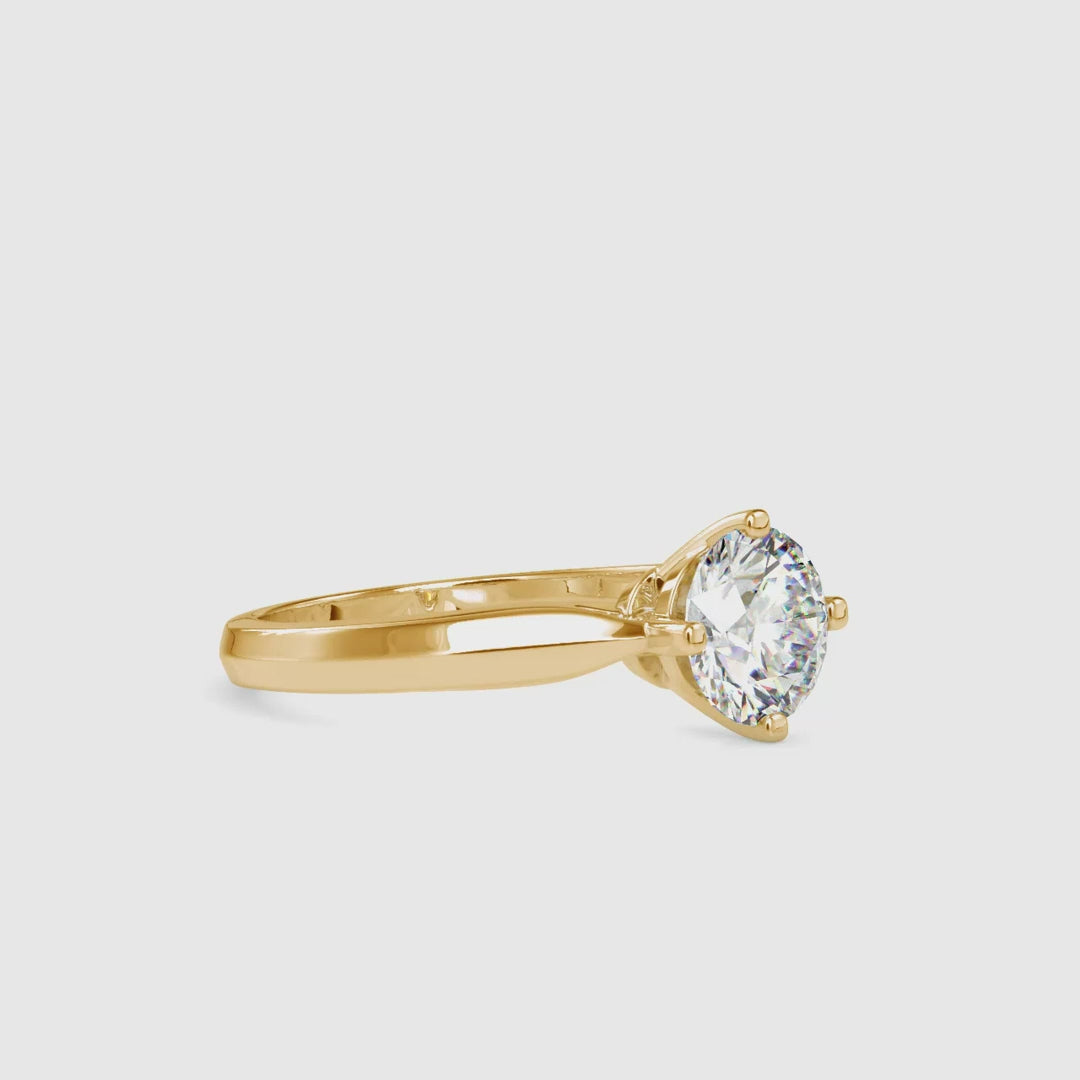 Basket Setting Engagement Ring With Round Solitaire