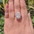 6.44 TCW Eye Catching Oval Cut Halo Pave Set Moissanite Engagement Ring