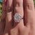 Cluster Halo 3.41 TW Old European Cut Moissanite Wedding Ring