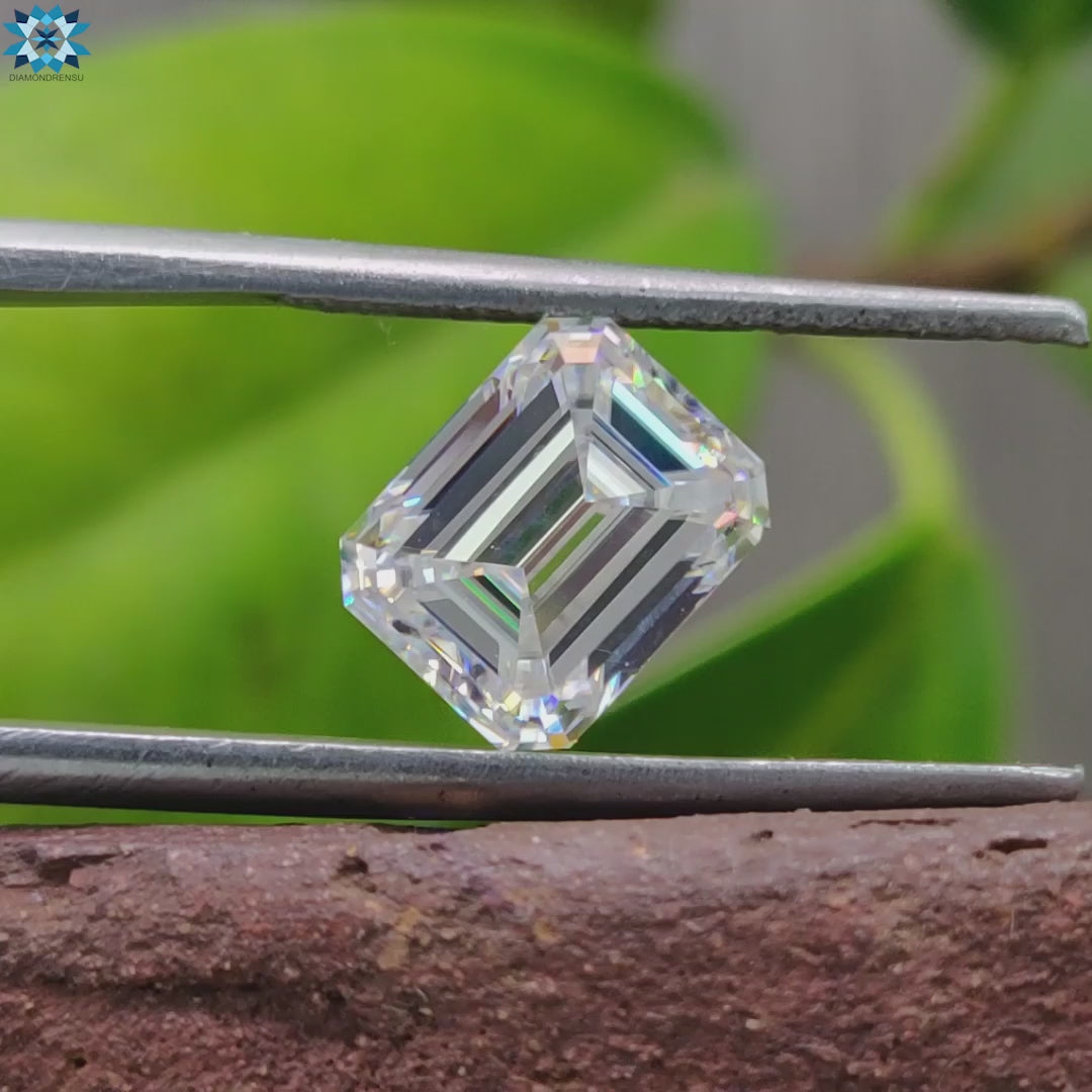 2.10 CT Emerald cut Colorless Loose Moissanite best for Engagement Ring