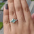 2.30 TCW Princess Cyan Blue and Tapered Baguette Colorless Three Stone Ring