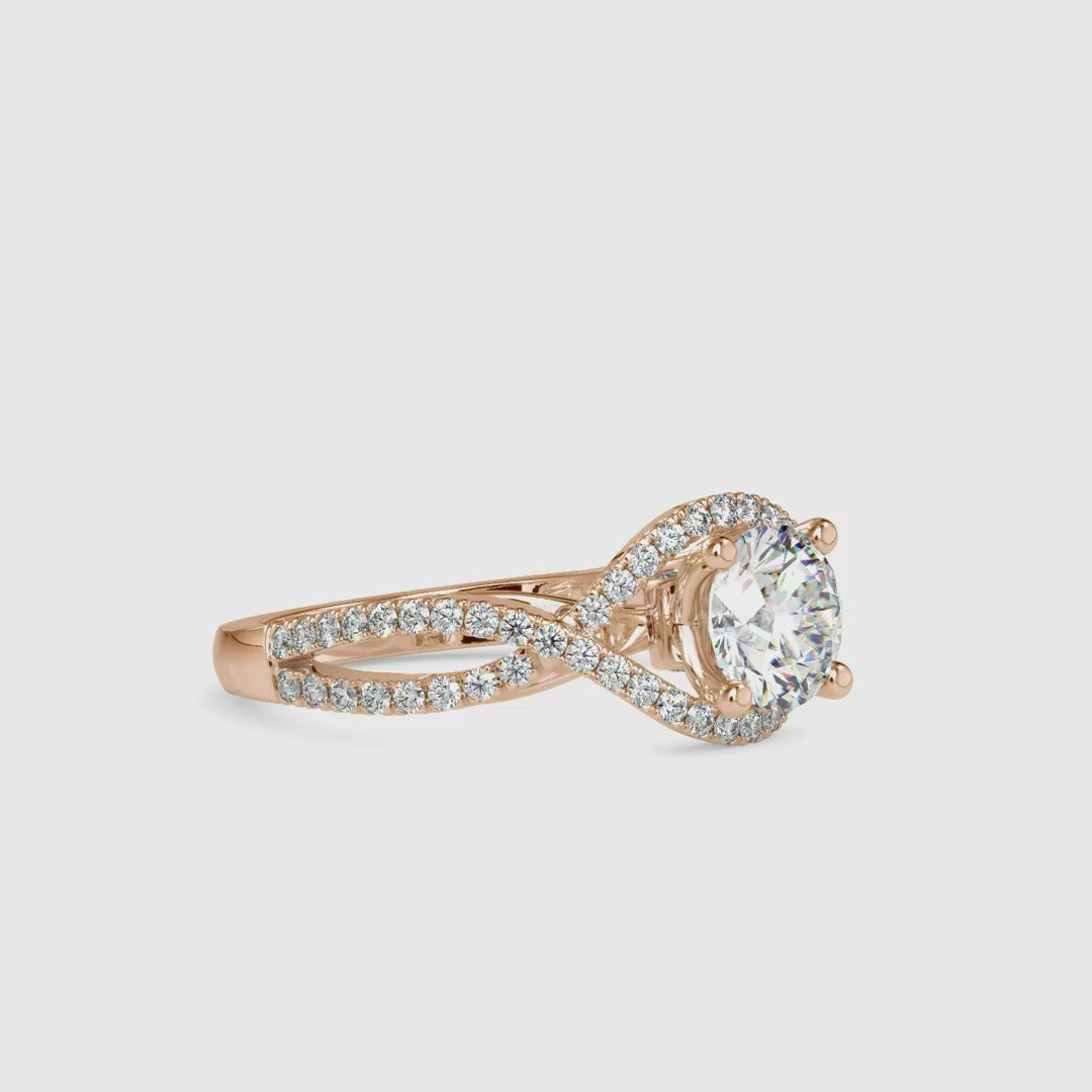 Infinity Engagement Ring With Round Diamond