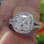 Contemporary 4.02 TCW Cushion Cut Split Shank Halo Engagement Ring