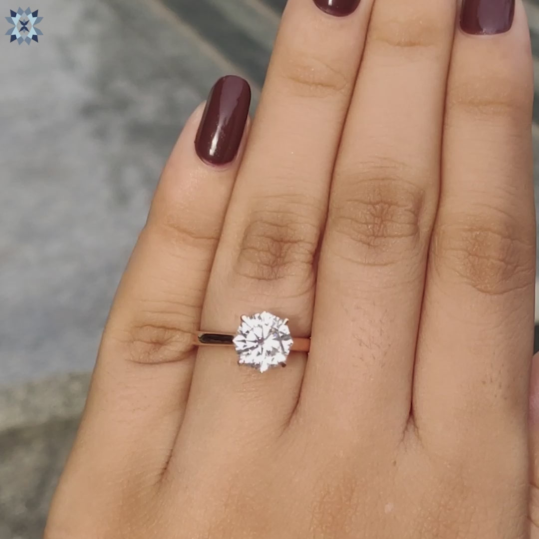 Petite Cathedral Solitaire Moissanite Engagement Ring - 2.19 CT Octagon