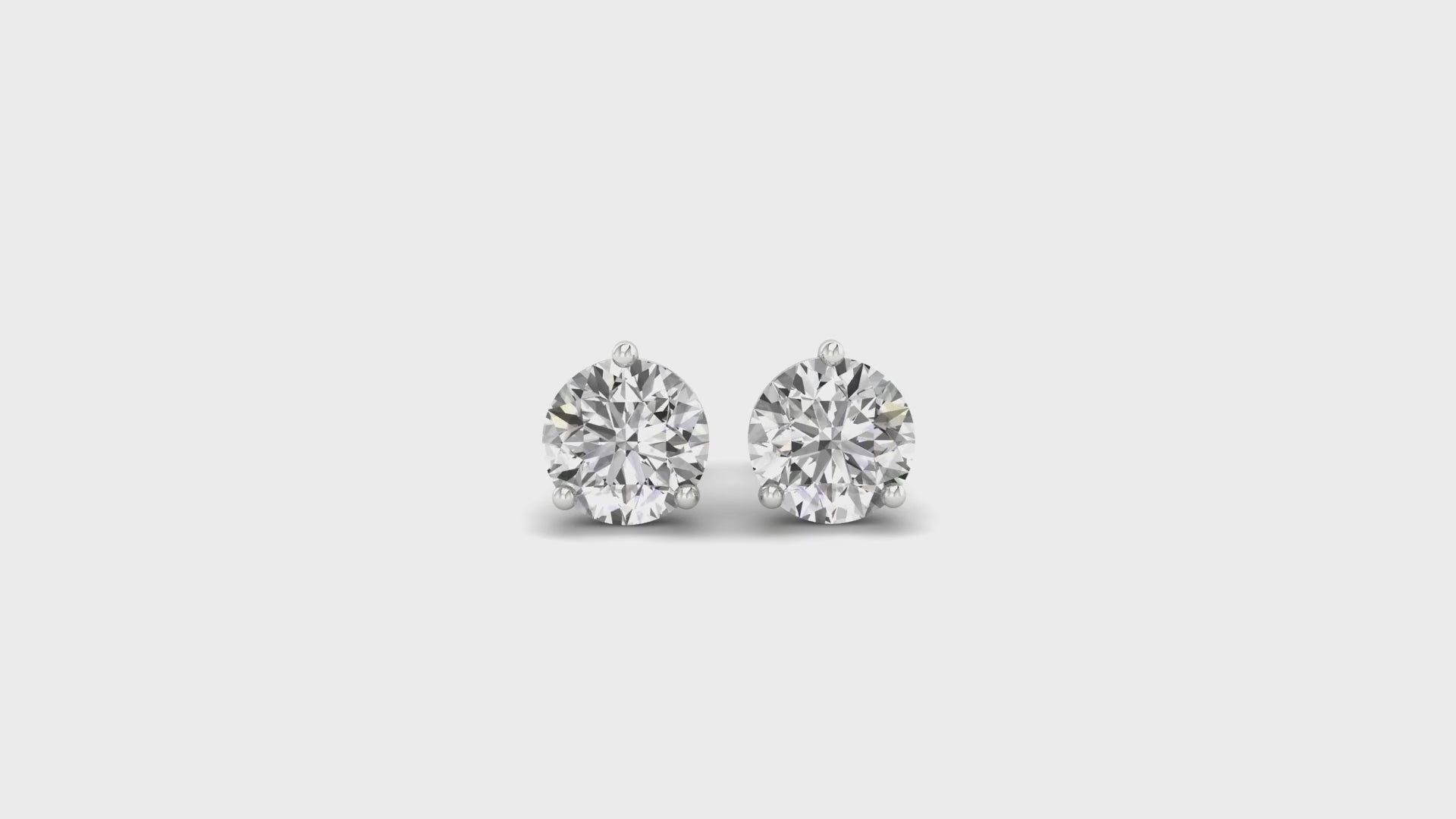 6.00 MM Round Moissanite Lovely Three Prong Martini Stud Earrings