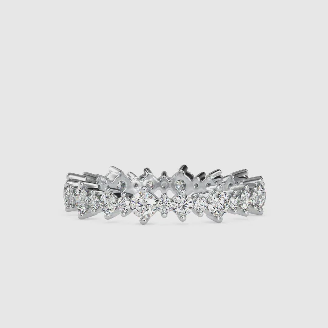 Delicate 1.16 TW Round Moissanite Eternity Band, Moissanite Band Rings