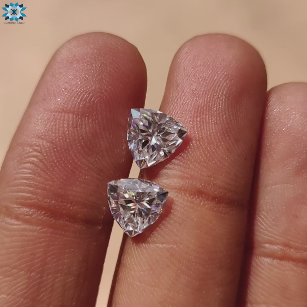 0.50 to 0.40 TCW Trillion Cut Colorless Moissanite Best Pair Loose Moissanite