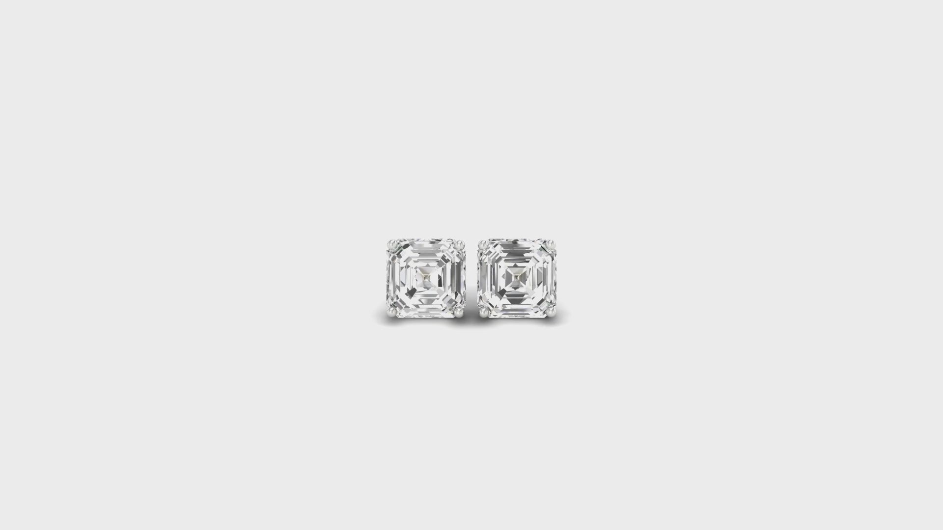 6.50 MM Asscher Cut Moissanite Stud Earrings, Wedding Earrings