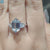 4.07 TCW Hexagon and Trillion Moissanite Three Stone Engagement Ring