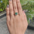 Cushion Divine Moissanite Engagement Ring, 3.94 CT Green Moissanite Pave Set Ring for Her