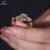 Eco Friendly Lab Diamond Ring, 2.74 TW Cushion G/VS1 Lab Created Diamond Three Stones Engagement Ring