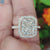 3.53 CT Radiant Pave Halo and Shank Moissanite Engagement Ring