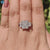 2.72 TW Radiant Trapezoid Moissanite Three Stones Engagement Ring