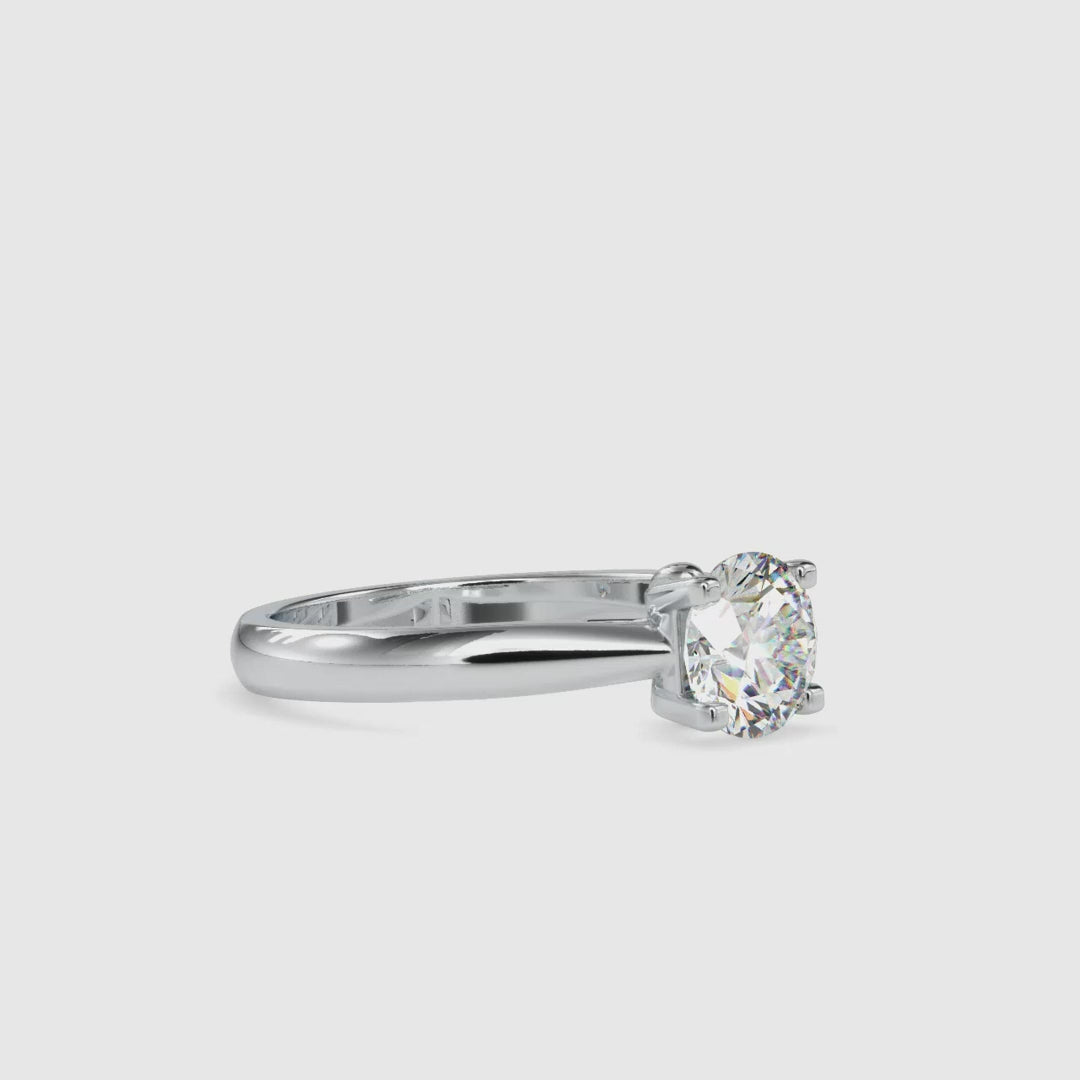 Round Solitaire Engagement Ring Classic 4 Prong Setting