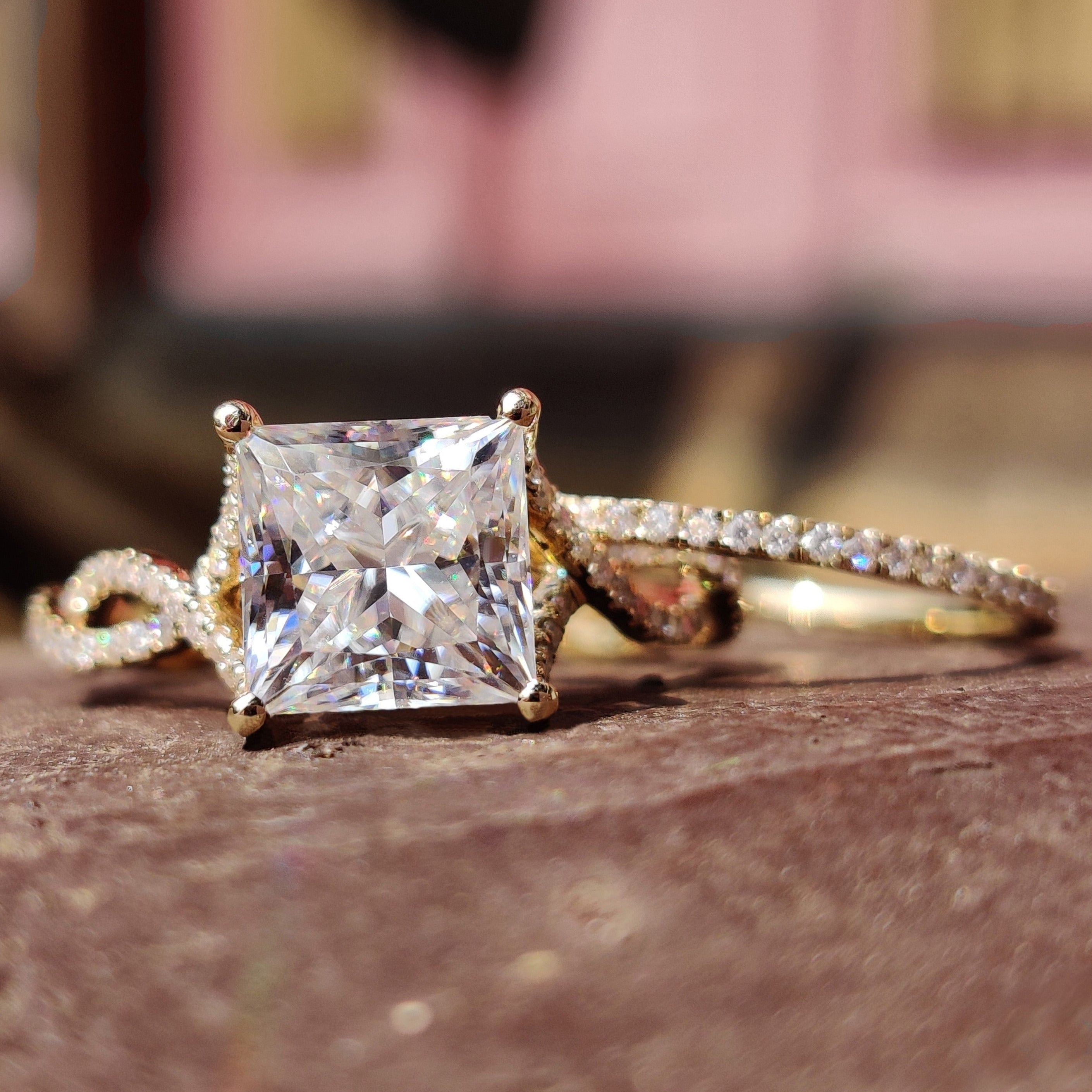 moissanite engagement ring