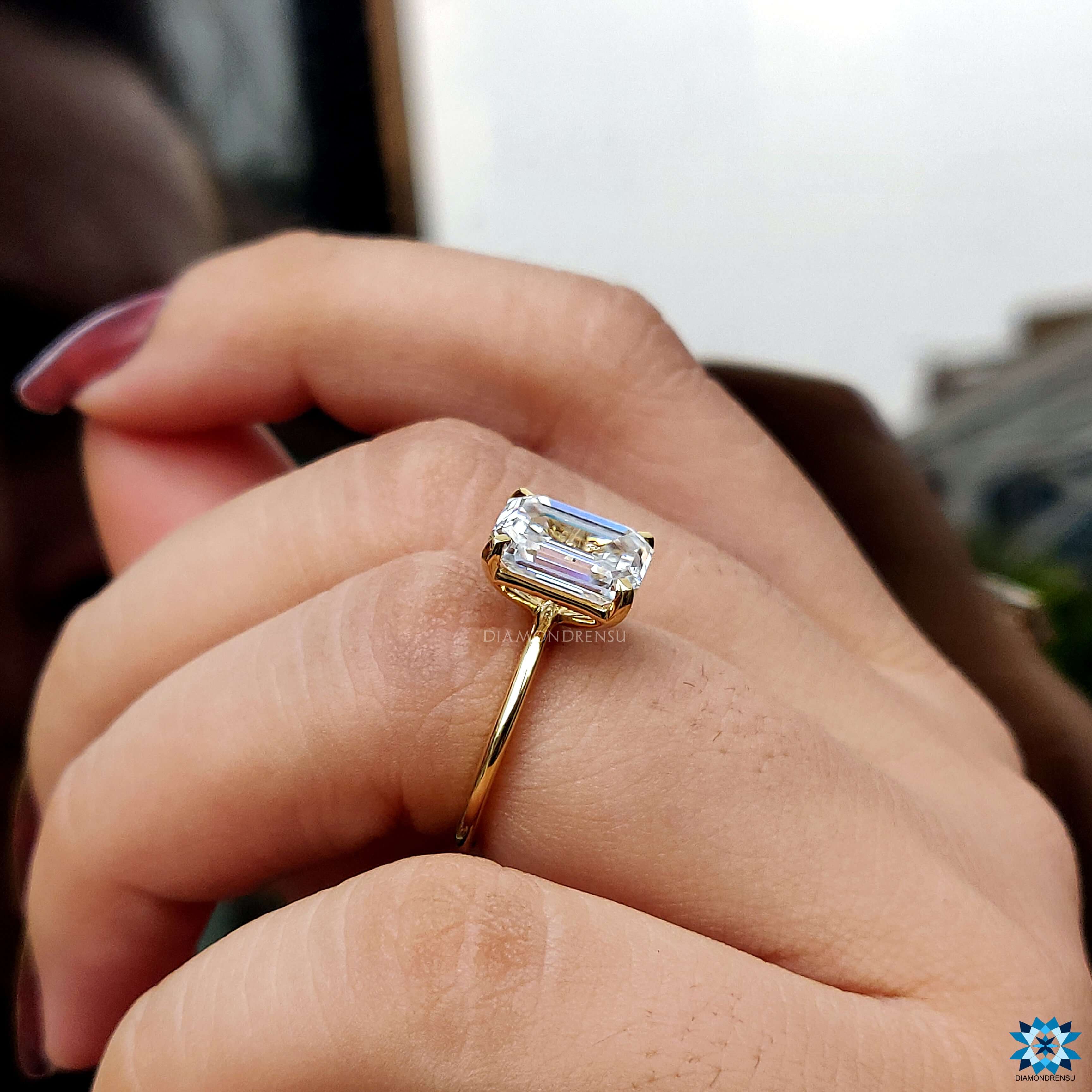 Elegant emerald cut ring​ designed for modern brides seeking an piece.
