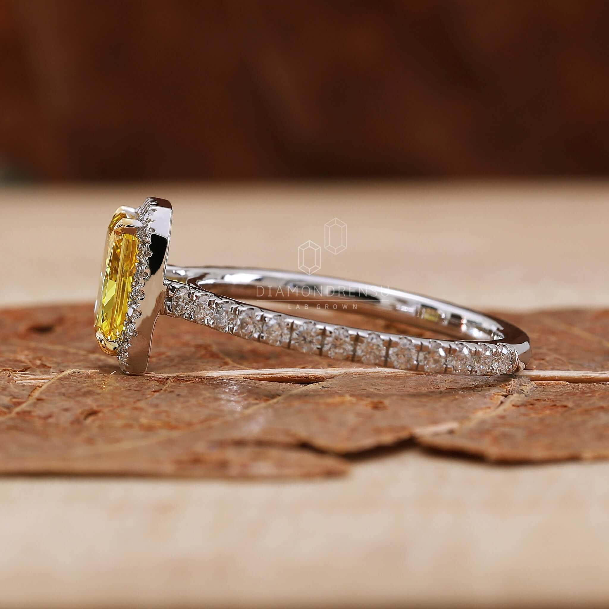 yellow radiant cut diamond ring