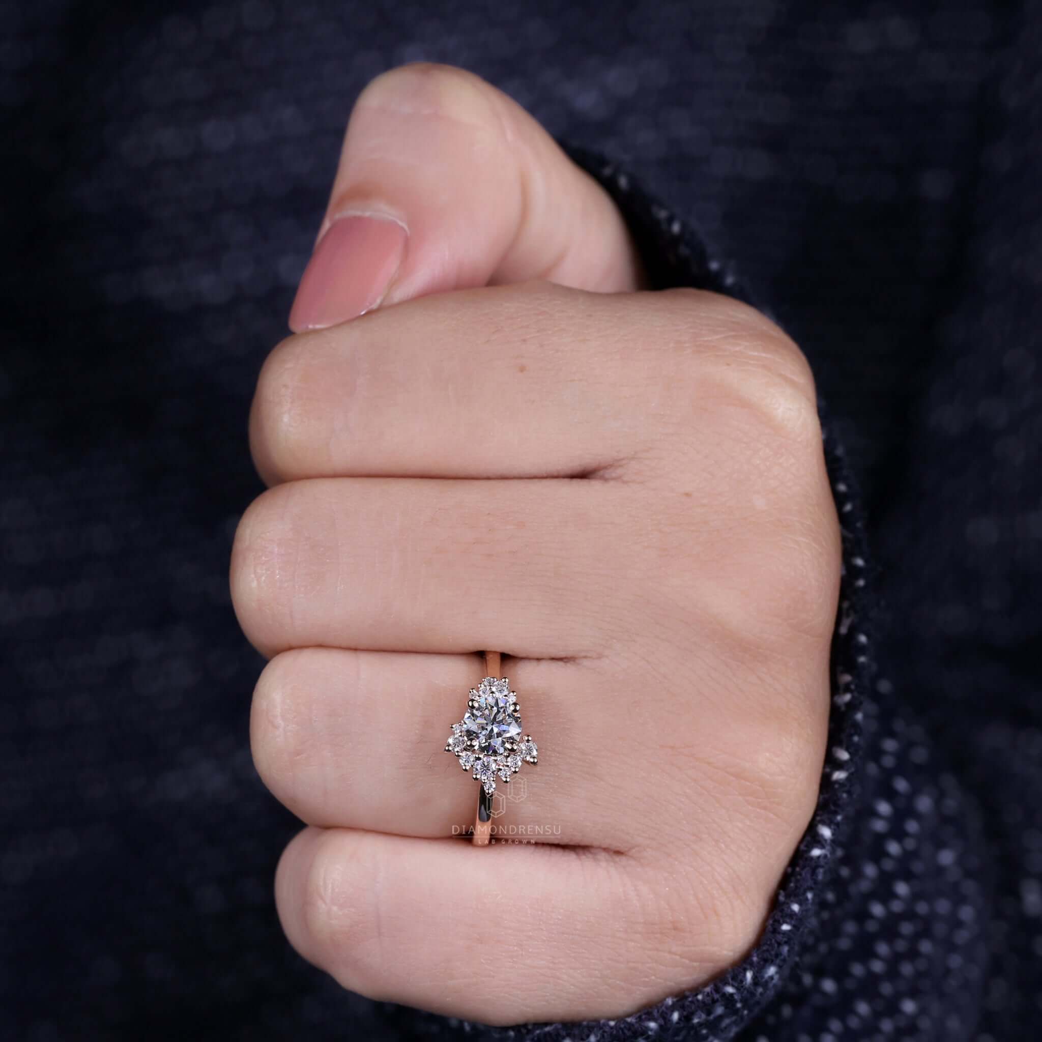 unique lab grown diamond engagement ring