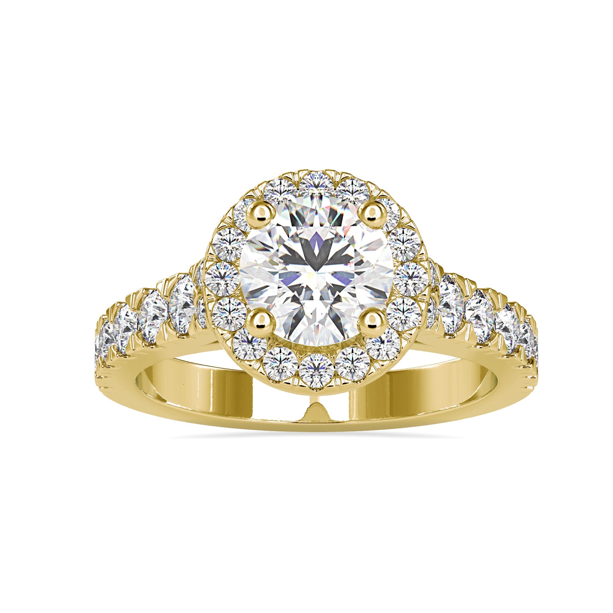 Pave engagement ring with a handcrafted touch and bridge setting.