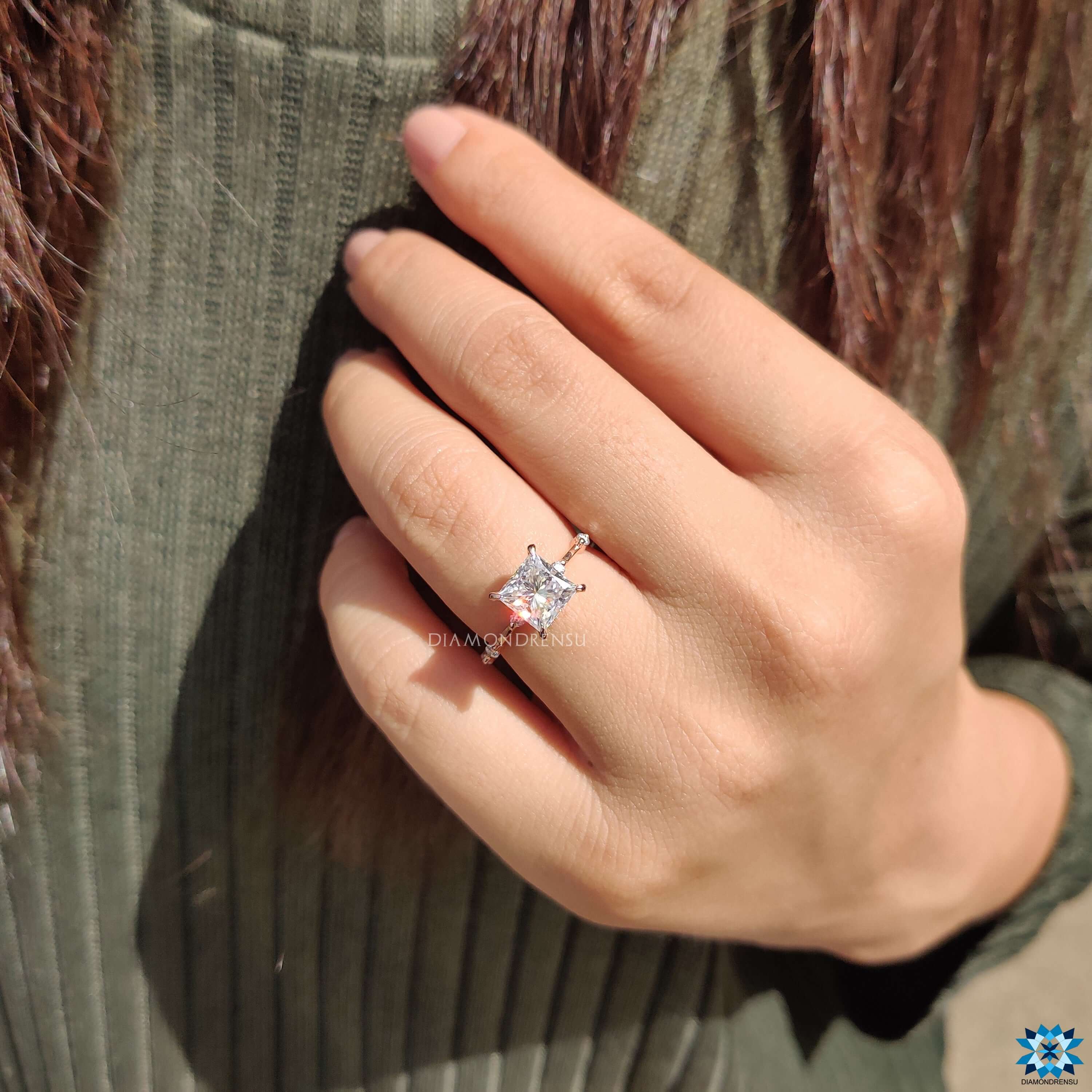 vintage style moissanite engagement ring