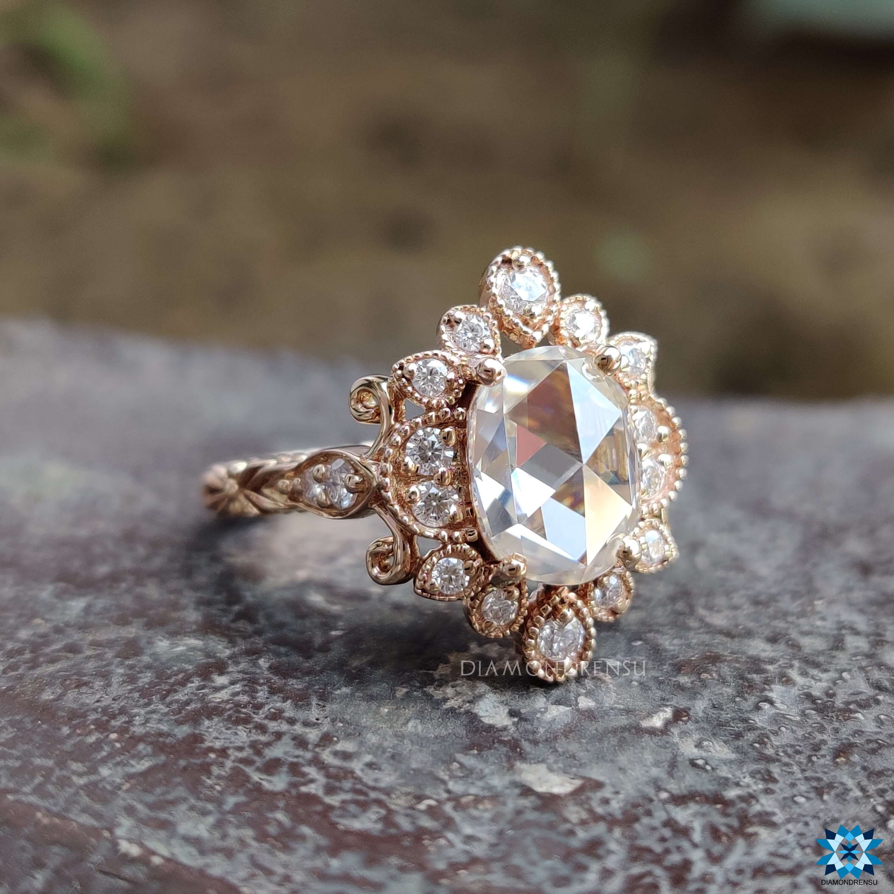 unique moissanite engagement ring - diamondrensu