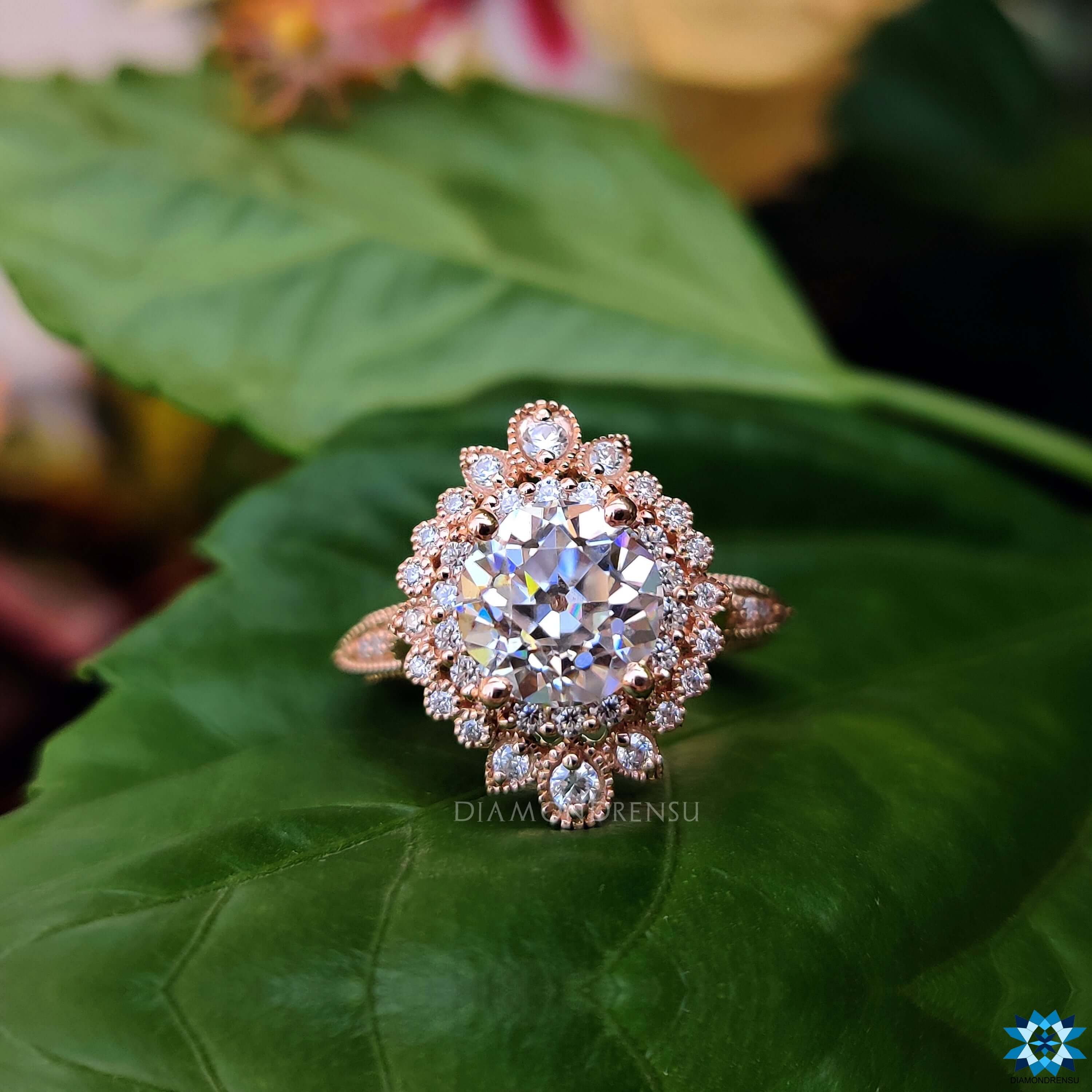 unique moissanite engagement ring - diamondrensu