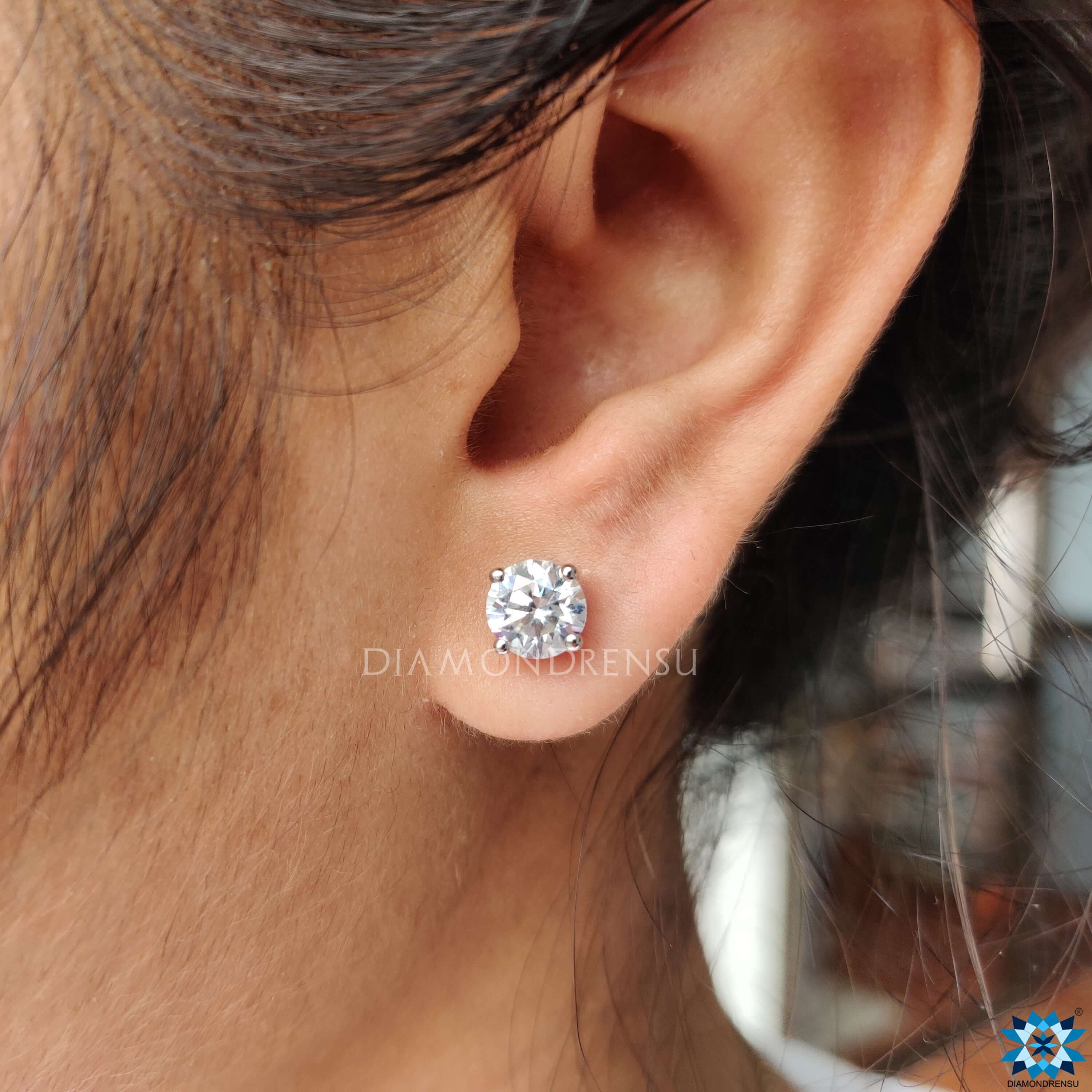 moissanite stud earrings - diamondrensu