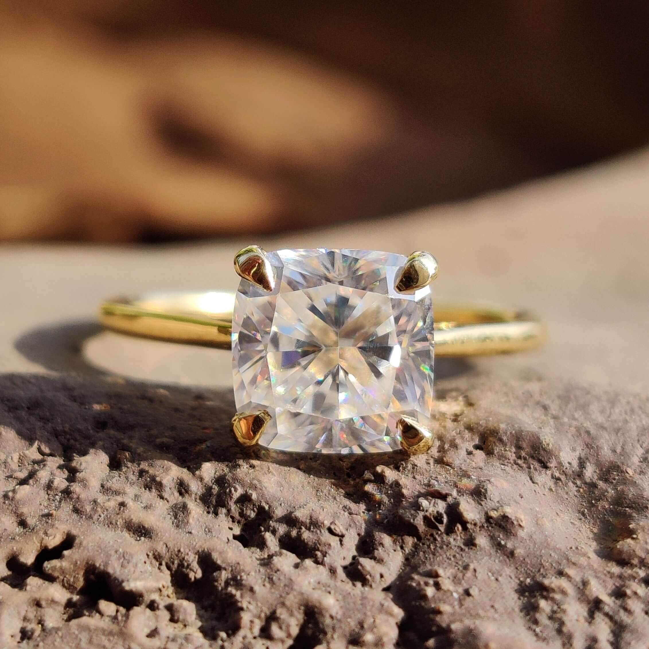 moissanite solitaire ring - diamondrensu