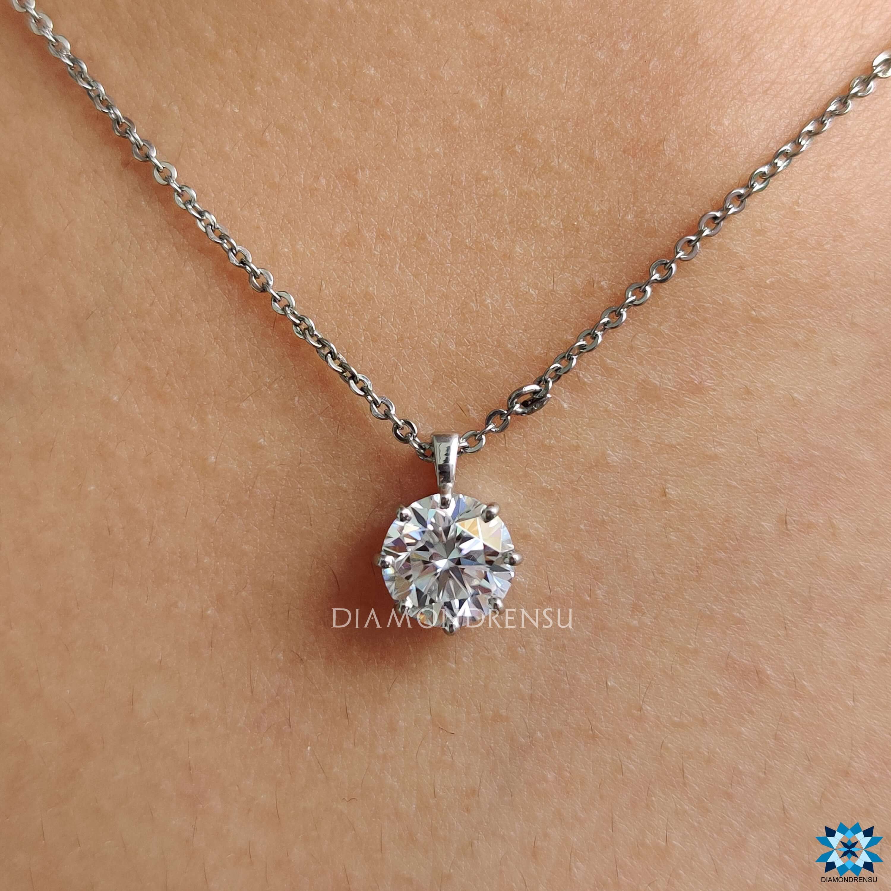 moissanite solitaire pendant - diamondrensu