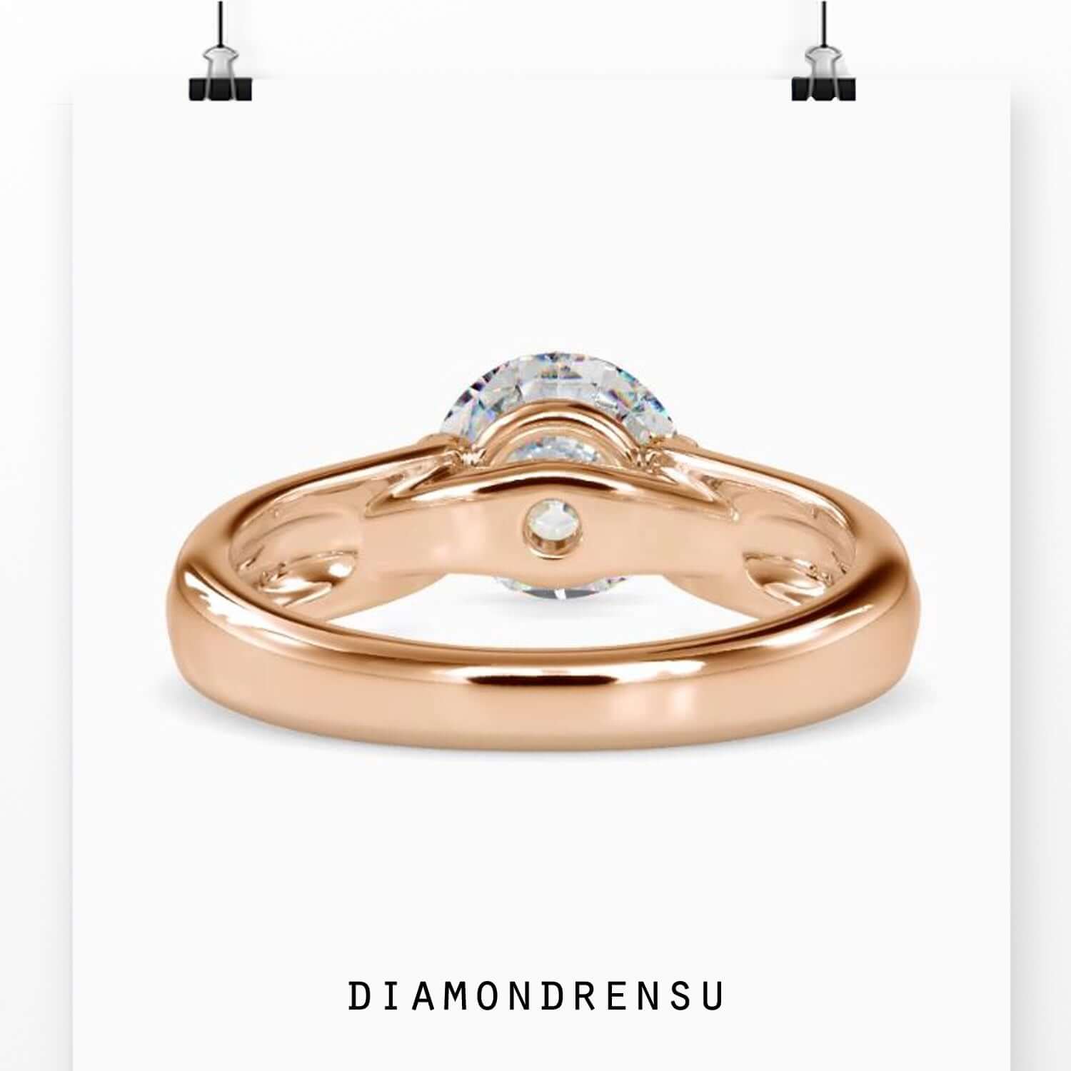 Diamondrensu engagement ring featuring IGI certified tension set solitaire.