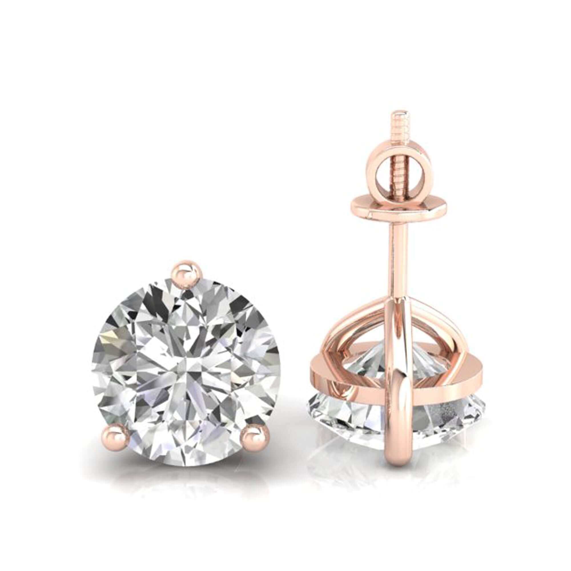 2.00 TCW Round Cut Martini Style Moissanite Wedding Earrings