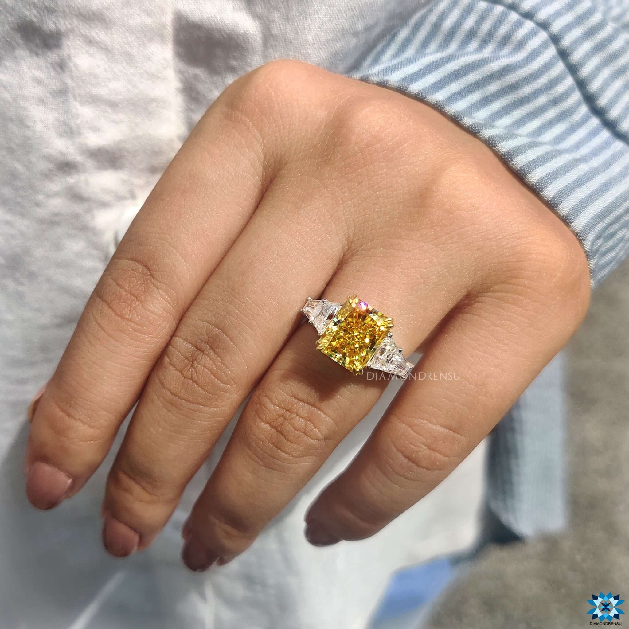 radiant cut moissanite engagement ring