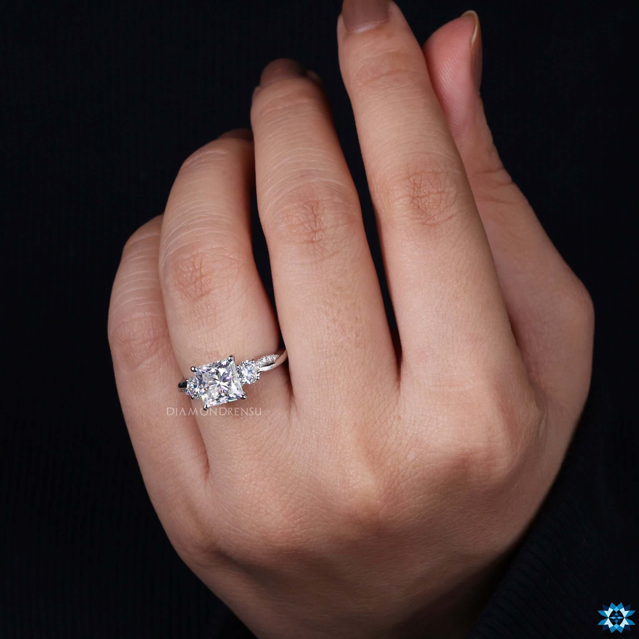 princess moissanite rings