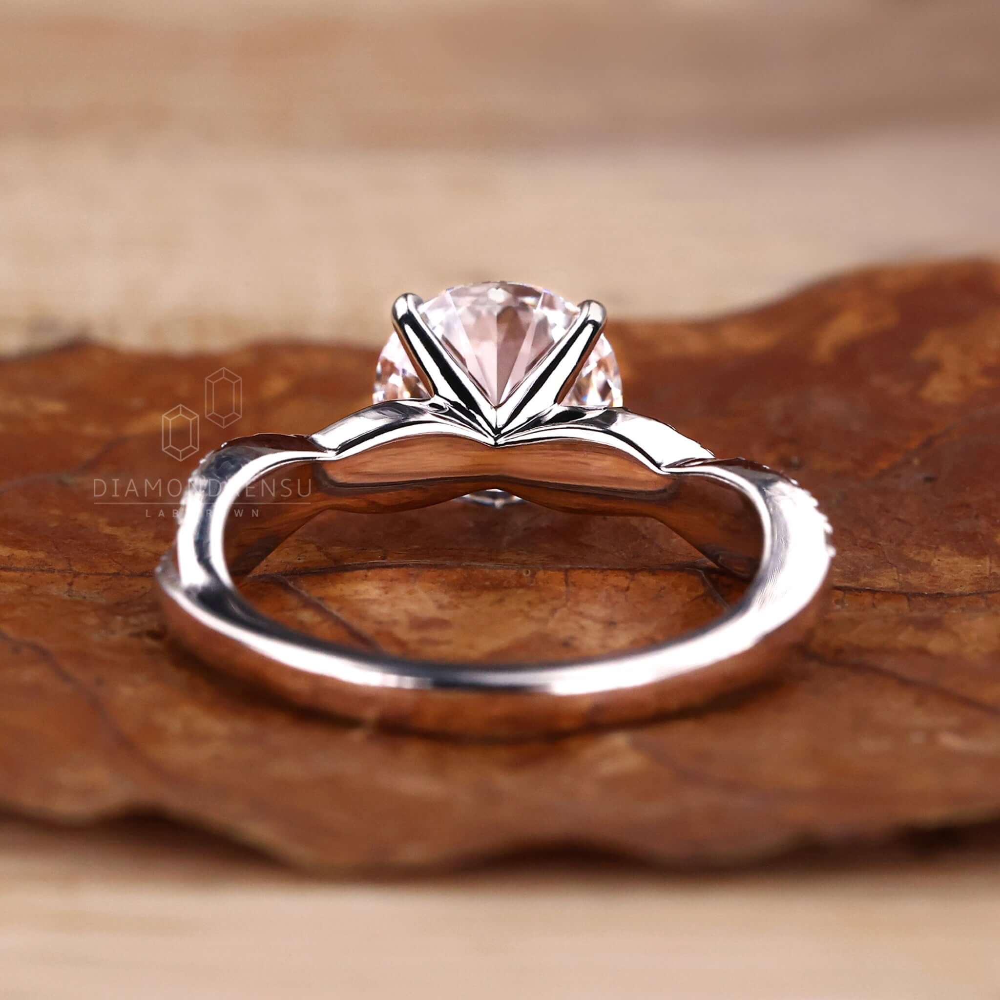 unique lab grown diamond engagement ring