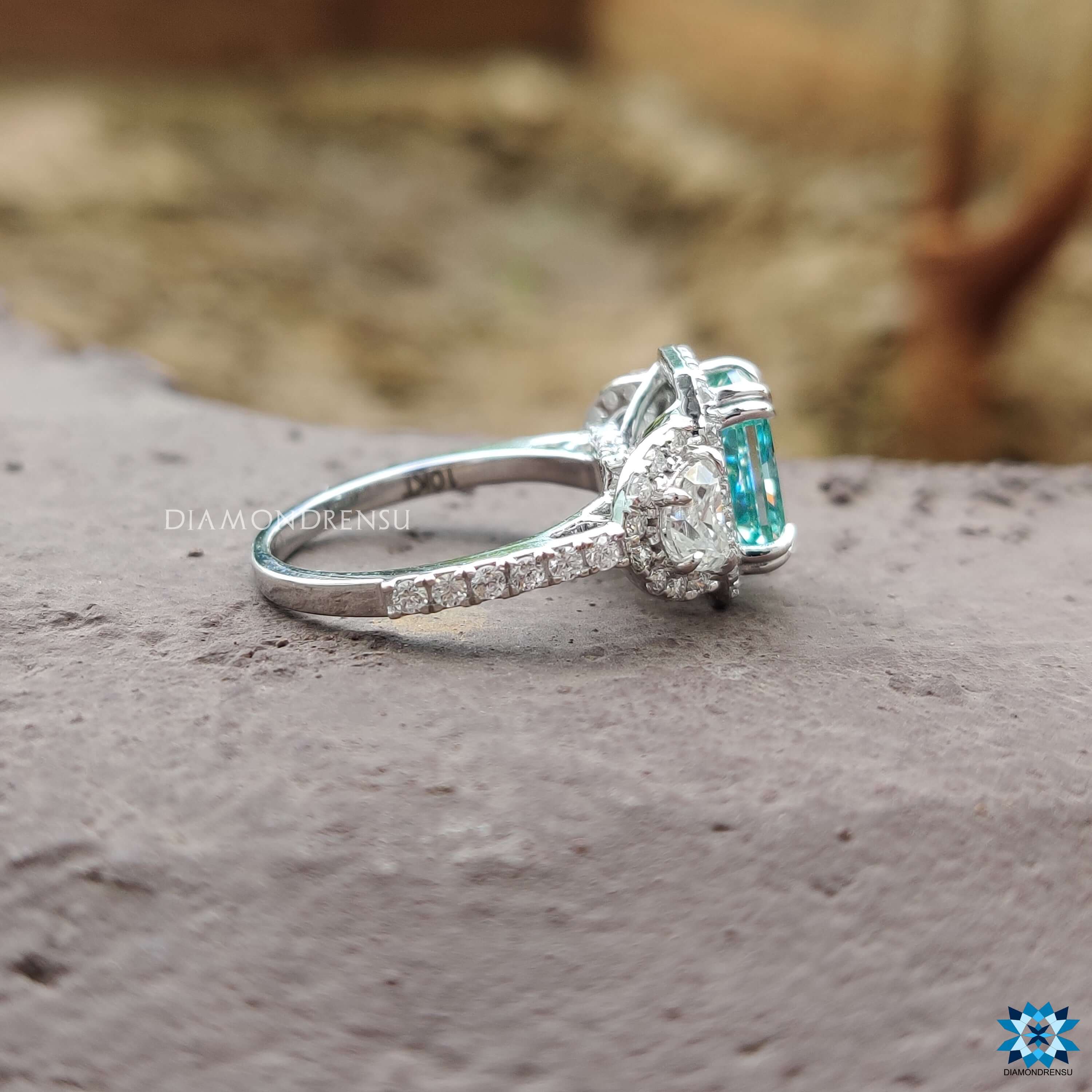 radiant cut moissanite engagement ring - diamondrensu