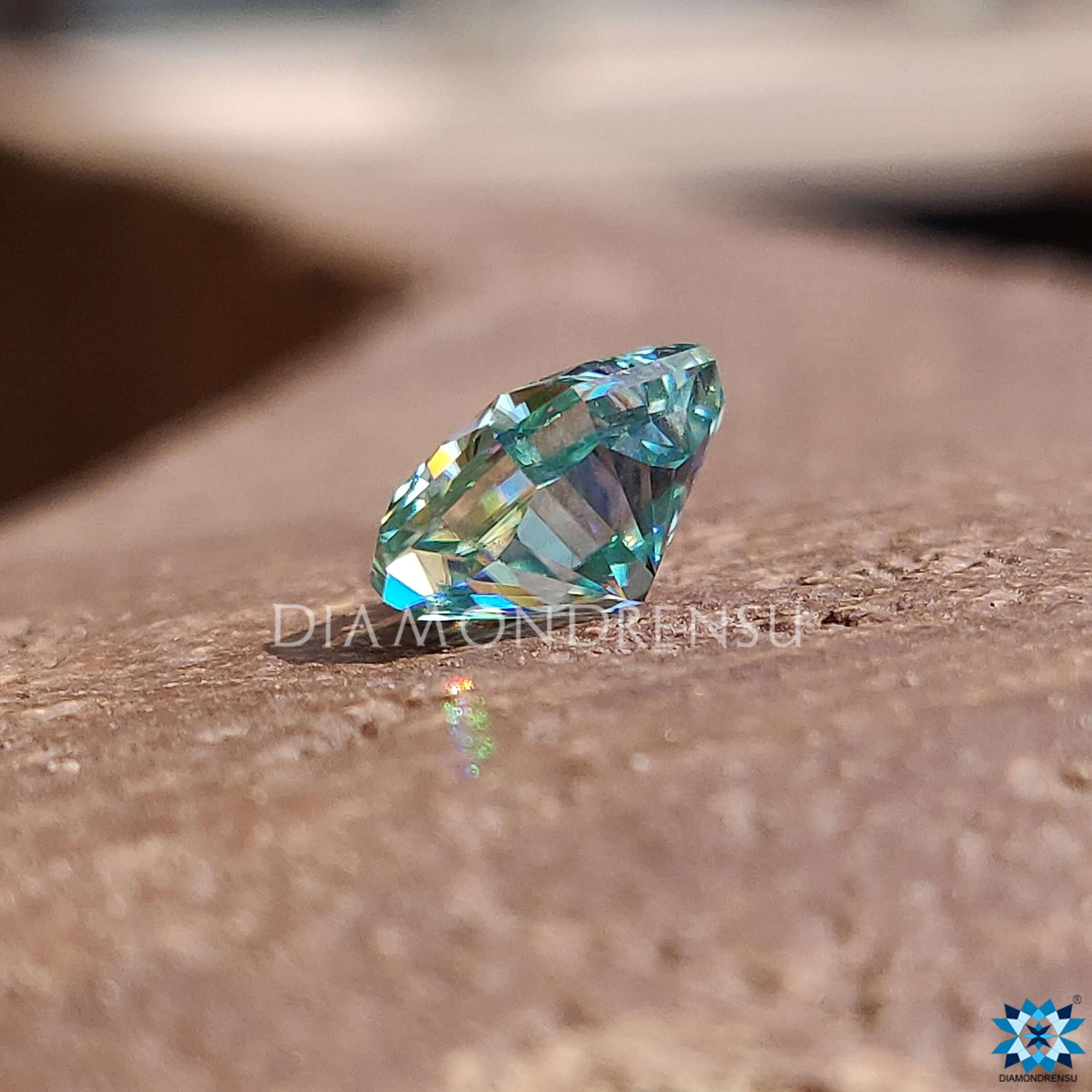 1.85 CT Cyan Blue Radiant Cut Amazing Loose Moissanite