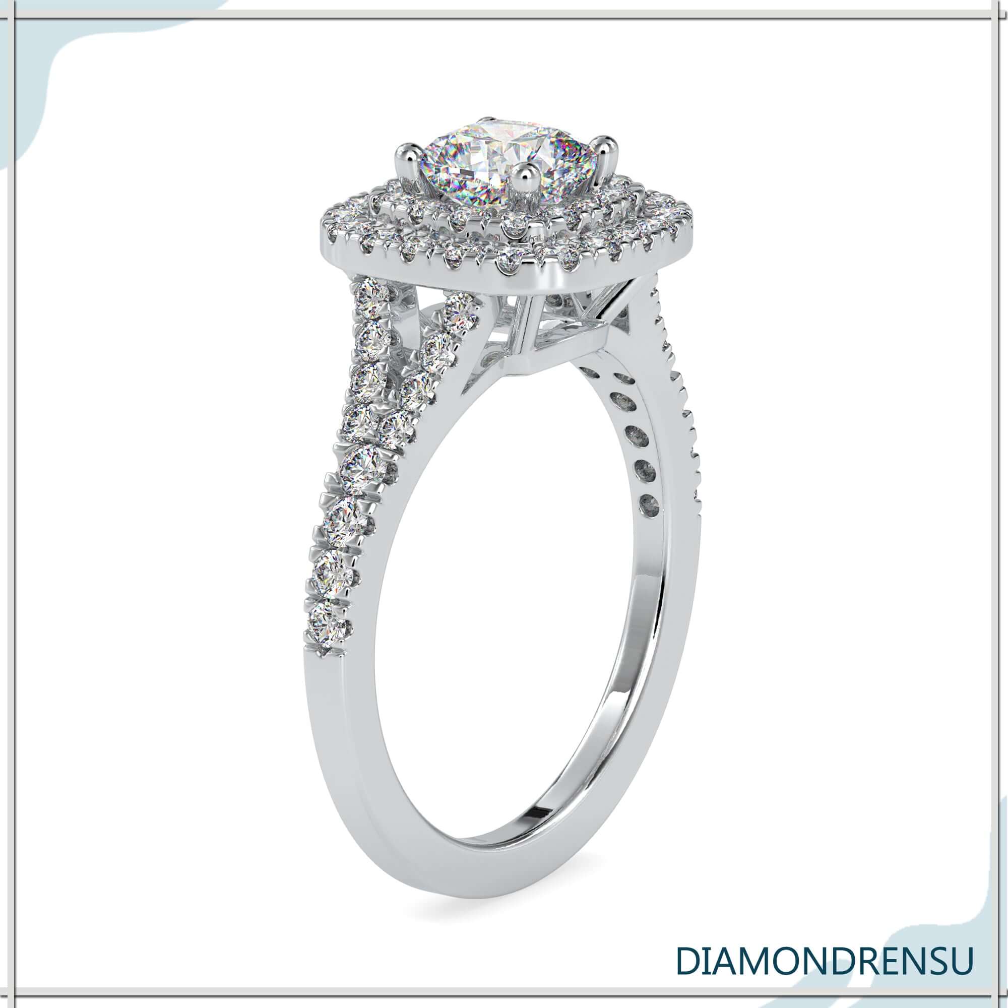 cushion cut moissanite ring - diamondrensu